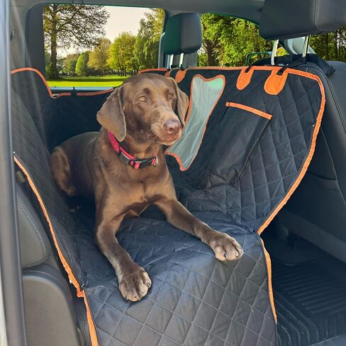 Dog Car Seat Cover for Back Seat for XL Cars, SUVs & Trucks - Durable Car Cover Protector for Dogs, Waterproof Scratchproof, Nonslip Backseat Dog Hammock (Bone) in Saudi Arabia