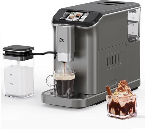 Fully Automatic Espresso Machine, 20-Bar Espresso Machine with Grinder & Automatic Milk Frother, 7 Coffee Varieties Programmable Coffee Maker, Touch Display, 1.5-L Water Tank in Saudi Arabia