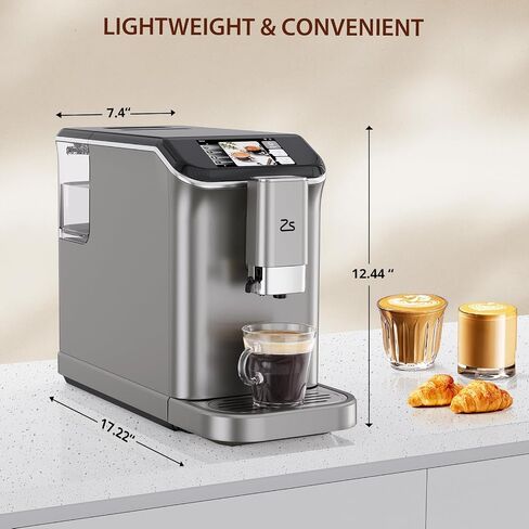 Fully Automatic Espresso Machine, 20-Bar Espresso Machine with Grinder & Automatic Milk Frother, 7 Coffee Varieties Programmable Coffee Maker, Touch Display, 1.5-L Water Tank in Saudi Arabia