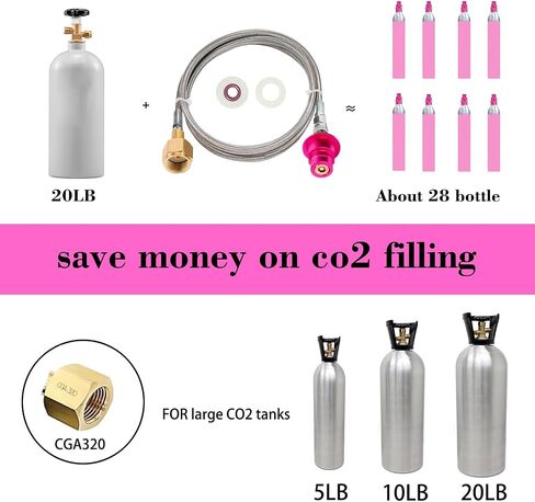 CGA320 Soda Machine CO2 Quick Adapter(60inch),for CO2 Quick-Connect Soda Machine Compatible With Terra/Art/Duo/Gaia/E-Terra/E-Duo in Saudi Arabia