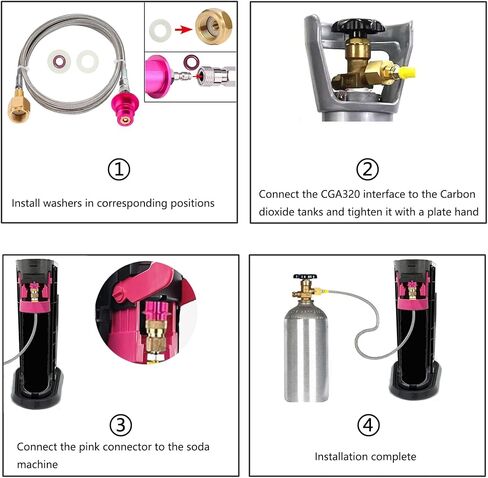 CGA320 Soda Machine CO2 Quick Adapter(60inch),for CO2 Quick-Connect Soda Machine Compatible With Terra/Art/Duo/Gaia/E-Terra/E-Duo in Saudi Arabia