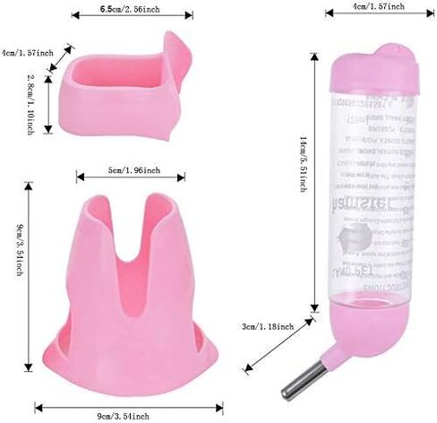 BINX (125ML, Pink) Water Dispenser Automatic pet Bottle for Hamsters, Rats, Guinea Pigs, White Rabbits and Small Animals in Saudi Arabia