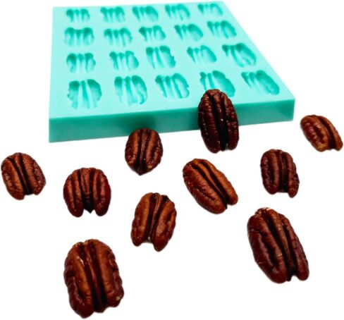 Pecan silicone mold, Multi cavity pecan silicone molds wax melts molds, Realistic pecans silicone mold NS015 in Saudi Arabia