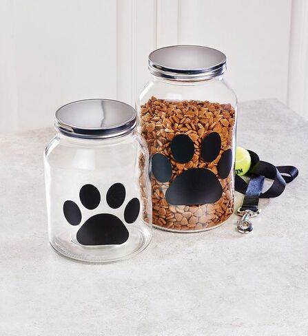Buddy Paw Medium Glass Storage Canister, 108 oz, Clear in Kuwait