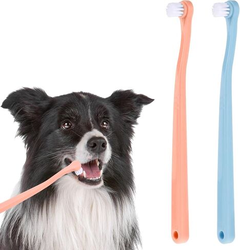 2 Packs Toothbrush for Small Dog, Soft Toothbrush Puppy Toothbrush Cat Dental Toothbrush Portable Travel Teeth Cleaning Kit for Puppy, Kitten, Small Dog and Cat (2) in Saudi Arabia