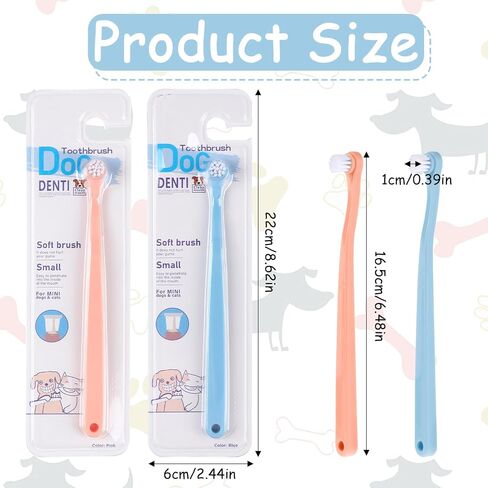 2 Packs Toothbrush for Small Dog, Soft Toothbrush Puppy Toothbrush Cat Dental Toothbrush Portable Travel Teeth Cleaning Kit for Puppy, Kitten, Small Dog and Cat (2) in Saudi Arabia