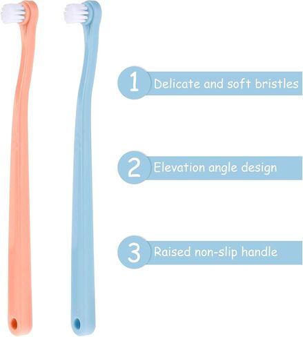 2 Packs Toothbrush for Small Dog, Soft Toothbrush Puppy Toothbrush Cat Dental Toothbrush Portable Travel Teeth Cleaning Kit for Puppy, Kitten, Small Dog and Cat (2) in Saudi Arabia