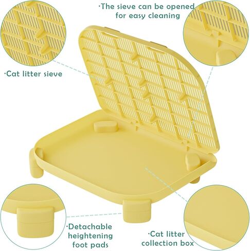 Elevated Plastic Cat Litter Mat - Effective Litter Collection, Easy-Clean Flip Design, Traps Litter from Cat Litter Box in Saudi Arabia