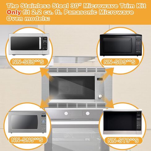 30-inch Trim Kit for Panasonic NN-TK932SS 2.2 cu ft Microwave Oven，30" Durable Microwave Trim Kit Compatible with Panasonic NN-SE9**S, NN-SD9**S, NN-SN9**S,1 Year Limited USA Warranty,Stainless Steel in Saudi Arabia