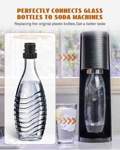 قطعتان من محول ثاني أكسيد الكربون السريع لزجاجة كريستال 0.7 لتر، غطاء توصيل إعادة تعبئة أسطوانة بخار الصودا، مناسب لملحقات صمامات Terra/Art/Fizzi/OneTouch/E-Duo، in Kuwait