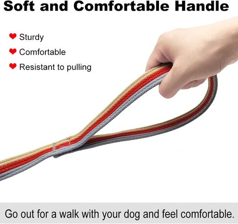 10FT / 15FT / 20FT Anti-Choke Slip Lead Dog Leash, 1" Wide Soft Thick Long Training Leash for Strong Small Medium Large Dogs (red-20ft) in Kuwait