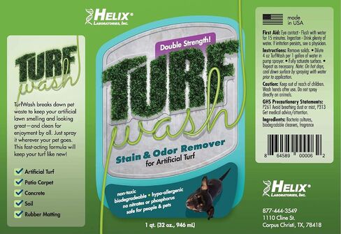 Pet Odor & Stain Remover for Artificial Astroturf, Patio Carpet, Concrete, Soil, Rubber Matting, Synthetic Lawn, Kennel, Dog Run, Etc. TurfWash Enzyme Deodorizer Eliminates Urine/Feces Odors (32 oz) in Saudi Arabia