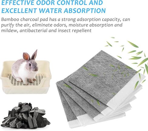 25 قطعة من أكياس فضلات الأرانب للاستعمال مرة واحدة لصندوق فضلات بوم بوكس ​​(كبير) - بطانات كربونية فائقة الامتصاص - ملحقات قفص الأرنب لإزالة الروائح بشكل فعال in Kuwait