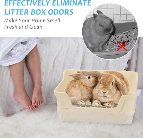 25 قطعة من أكياس فضلات الأرانب للاستعمال مرة واحدة لصندوق فضلات بوم بوكس ​​(كبير) - بطانات كربونية فائقة الامتصاص - ملحقات قفص الأرنب لإزالة الروائح بشكل فعال in Kuwait