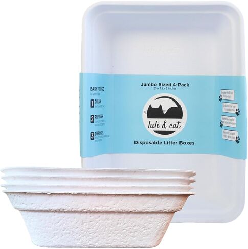 8-Pack Disposable Litter Boxes for Cats | Size Large | Durable and Water Resistant in Saudi Arabia