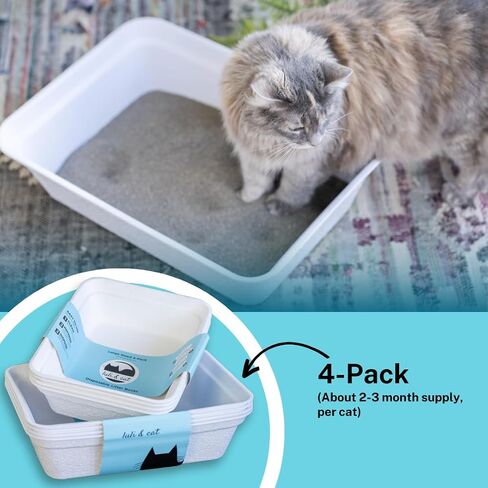 8-Pack Disposable Litter Boxes for Cats | Size Large | Durable and Water Resistant in Saudi Arabia