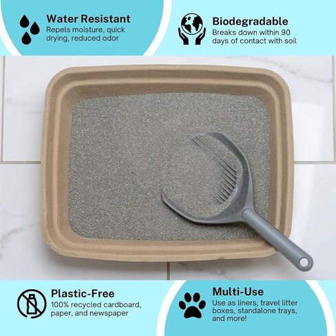 8-Pack Disposable Litter Boxes for Cats | Size Large | Durable and Water Resistant in Saudi Arabia