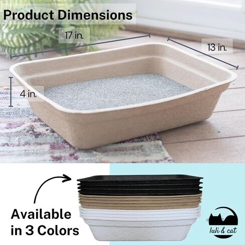 8-Pack Disposable Litter Boxes for Cats | Size Large | Durable and Water Resistant in Saudi Arabia