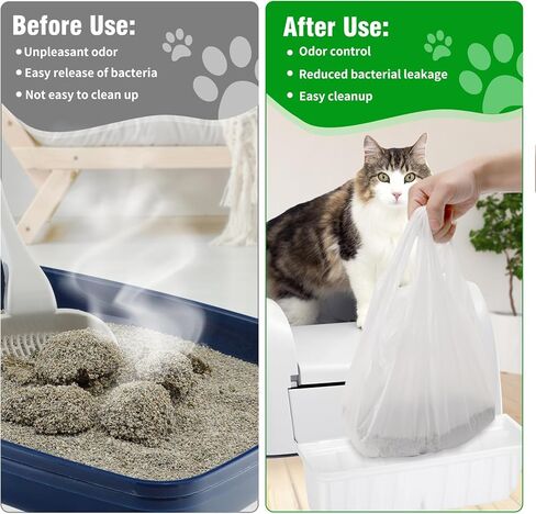 120 قطعة من بطانات صندوق فضلات القطط المتوافقة مع أوعية نفايات LitterMaid الأولى والثانية، وأكياس فضلات القطط المتوافقة مع أوعية نفايات الطبيعة المعجزة، وأكياس صندوق فضلات القطط ذاتية التنظيف بمقابض in Kuwait