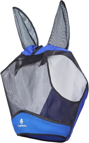 Horse Fly Mask Large Space Fly Mask Breathable UV Protection Equine Mask with Reflective Features on Ears Royal Blue L in Saudi Arabia