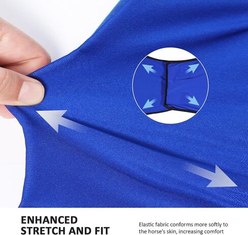 Horse Fly Mask Large Space Fly Mask Breathable UV Protection Equine Mask with Reflective Features on Ears Royal Blue L in Saudi Arabia