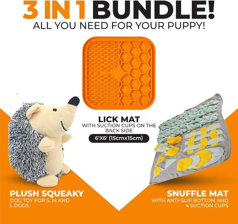 Snuffle Mat for Dogs with Lick Mat and Plush Dog Toy - Enrichment Treat Dog Sniffing Mat for Boredom - Interactive Dog Puzzle Toys Snuffle Mats for Slow Feeding, Nosework, Mental Stimulation in Saudi Arabia