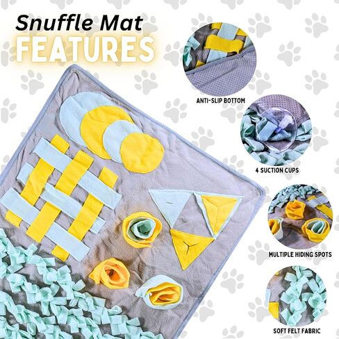 Snuffle Mat for Dogs with Lick Mat and Plush Dog Toy - Enrichment Treat Dog Sniffing Mat for Boredom - Interactive Dog Puzzle Toys Snuffle Mats for Slow Feeding, Nosework, Mental Stimulation in Saudi Arabia