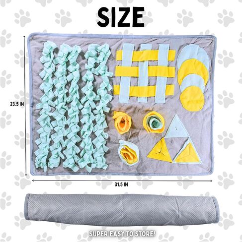 Snuffle Mat for Dogs with Lick Mat and Plush Dog Toy - Enrichment Treat Dog Sniffing Mat for Boredom - Interactive Dog Puzzle Toys Snuffle Mats for Slow Feeding, Nosework, Mental Stimulation in Saudi Arabia