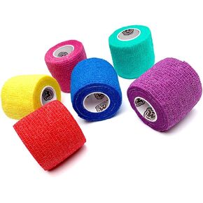 Vet Wrap Bulk 4", Vet Tape Wrap Bandages Assorted Colors (Pack of 6)