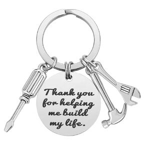 Personalized Fathers Day Dad Gifts,Cool Bonus Dad Birthday Gifts for Dad,Custom Keychain for Men,Funny Keychain with Hammer,Wrench and Screwdriver
