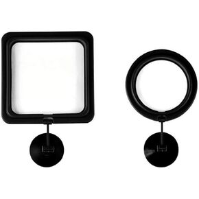 2pcs Black Fish Feeding Ring Turtle Aquarium Automatic Fish Food Feeder Floating Food Feeding Square Ring with Suction Cup Useful and Nice Fish and Aquatic Pets