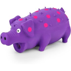 POPLAY 3PCS Squeaky Latex Grunting Pig Dog Toys, 4" Small Pig Dog Toy for Dog Puppy Chew Toys Rubber Squeeze Gift for Dogs