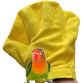 1 Pair Parrot Anti-bite Glove Bird Bite-Proof Bird Chewing Safety Protective Glove Small Animals Handling Glove Cockatiel Conure Lovebird Budgerigar Parakeet Parrot Supplies (Yellow)