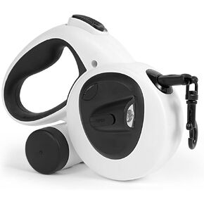 4 in 1 Retractable Dog Leash Long Leashes with LED Light & Poop Bag Holder for Small Medium Large Dogs Heavy Duty (Max66lbs)