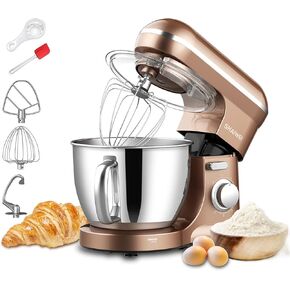 Kitchen Stand Mixer, 6.5 Qt Mixing Bowl, 660W 6+P Speeds Tilt-Head Food Mixers,Kitchen Electric Stand Mixer with Dough Hook, Wire Whip, Beater((Black)
