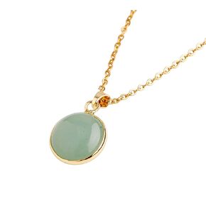 Jade Pendant Necklace for Women Real Green Jade Pendant with 14K Gold-Filled Chain Gift for Graduation Back to School and Teachers Anniversary Gift (Light Green)