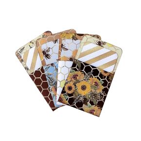 Sunflowers and Bees Library Pockets for Junk Journals and Scrapbooks – Garden Journaling Supplies