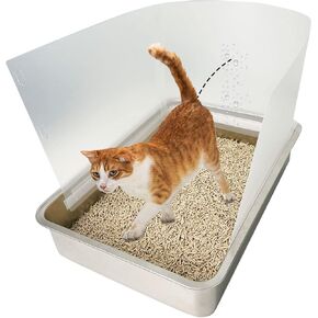 3 Pcs Connectable Cat Litter Box Pee Shields High Side Easy Cleaning Anti-Splashing Litter Pan Shield - Litter Box Not Included Medium
