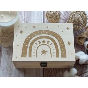 Rainbow Box: Beautiful Rainbow Design Memory Box for Girls and Boys - Perfect Keepsake Box for Newborns - Ideal Baby Shower Gift for Girls and Boys - Nursery Room Decor