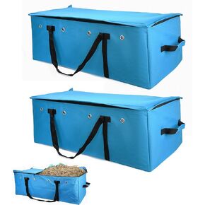 2pcs Hay Bale Storage Bag,Heavy Duty 1200D Oxford Fabric Hay Bale Bag Extra Large Hay Bag for Hay Transport and Storage，45x19.7x18.5 Inch