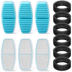 Dog Water Fountain Filter: 12 Dog Water Fountain Filters - Including 6 Pieces of Filters + 6 Pieces Sponges - Suitable for FOFNON Wired Dog/Cat Water Fountain - Not for Wireless Cat Fountain