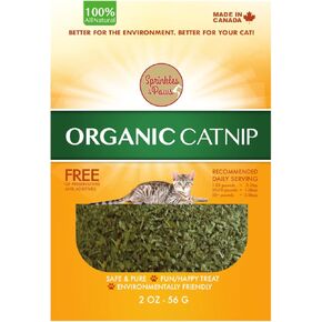 Sprinkles & Paws Organic Catnip for Cats | Premium Blend, Pure, Cut, Sifted Nip | Catnip herb for All cat Breeds | Healthy All Natural cat Treat, Large, Green