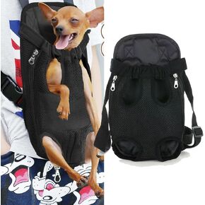 Pet Carrier Backpack, Adjustable Pet Cat Dog Carrier Backpack Travel Bag, Legs Out,Dog Carrier for Hiking Camping Travel, Sling Bag for Small Medium Dog Cat (Black, Small (1.5-3LBS))