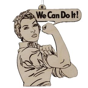 Rosie the Riveter Christmas Ornament | Patriotic Handmade Wood Ornament Exchange Gift