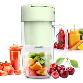 Portable Blender, 10 oz Mini Personal Blender for Smoothies, Fruits, and Veggies with Rechargeable USB, Easy to Clean suitable for Traveling or Camping(Green)…