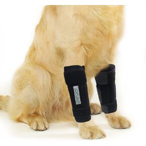 Dog Front Leg Brace, Pair of Dog Leg Brace with Metal Strips, Canine Front Leg Hock Wrap Sleeve for Carpal Support, Protects Wounds Brace Heals and Prevents Injuries and Sprains (L/XL)