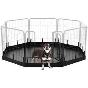 PJYuCien Dog Playpen Bottom Pad,Fits 24 Inch Width 8 Panels Regular Octagon Metal Exercise Pet Playpen,Black (Note:Playpen Not Included !!!)