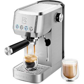 CASABREWS Espresso Machine 20 Bar, Stainless Steel Coffee Maker with Steam Milk Frother, Espresso Coffee Machine Cappuccino Latte Machine with 49oz Removable Water Tank, Creamy