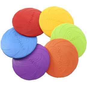 Dog Flying Disc Dog Toy，Durable Dog Toys, Nature Rubber Floating Flying Saucer for Water Pool Beach (Yellow)