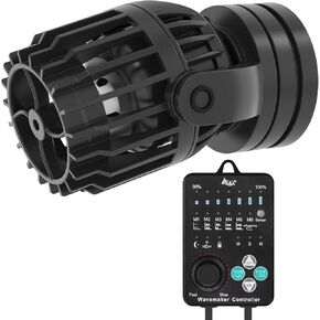 AQQA Wave Maker for Aquarium Circulation Pump with Controller, 1056GPH DC Powerhead with Strong Magnetic Suction Base, 360° Rotating Aquarium Wavemaker for 15 to 70 Gal Saltwater Freshwater Tank (10W)